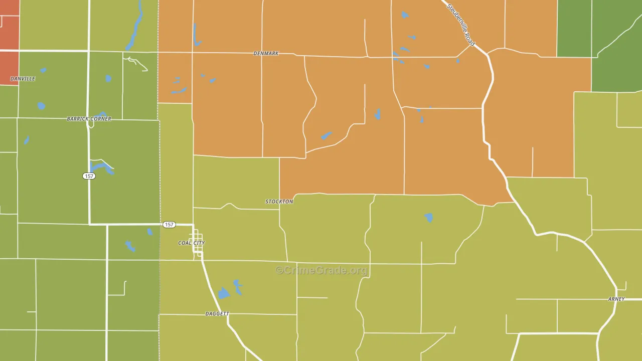 Coal City, IN Map of Assault Rates