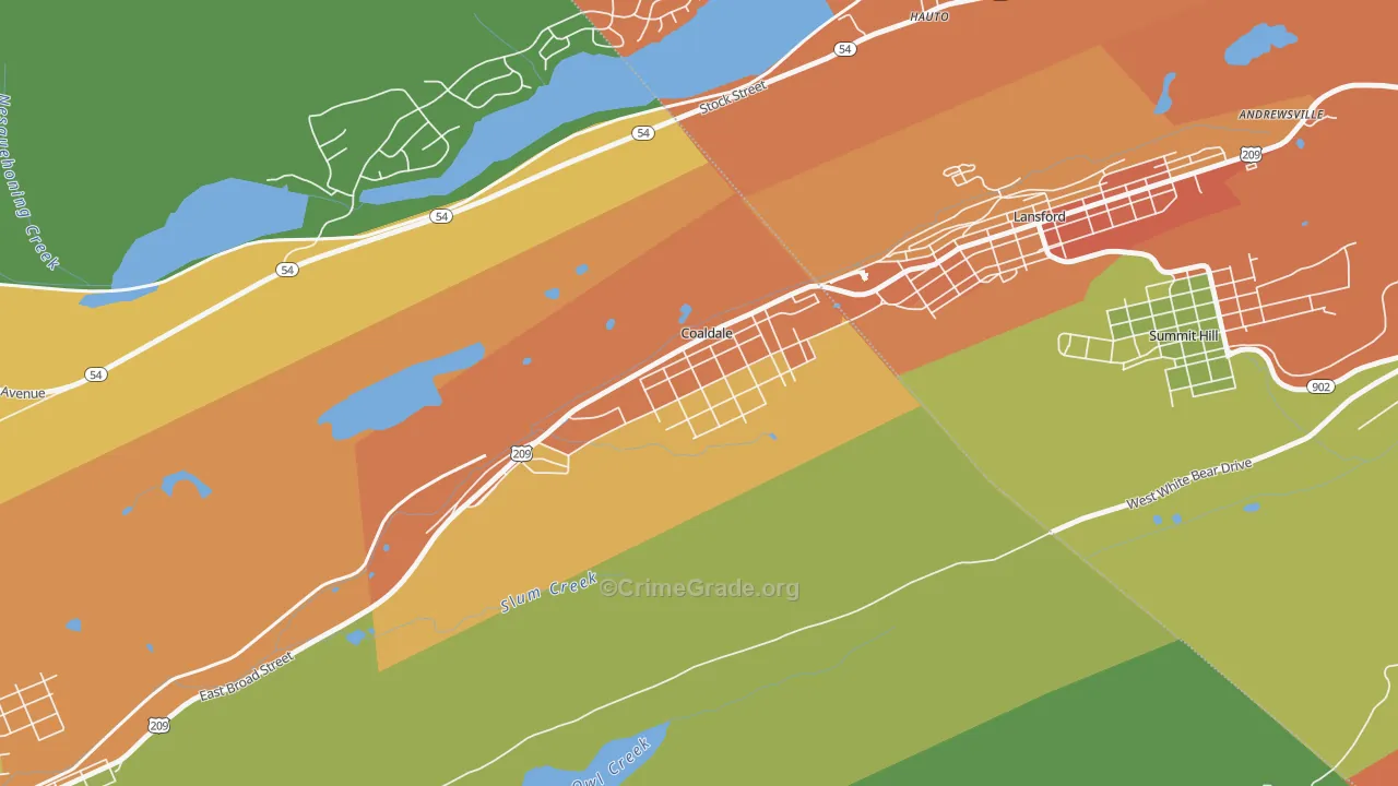 Coaldale, PA Map of Assault Rates