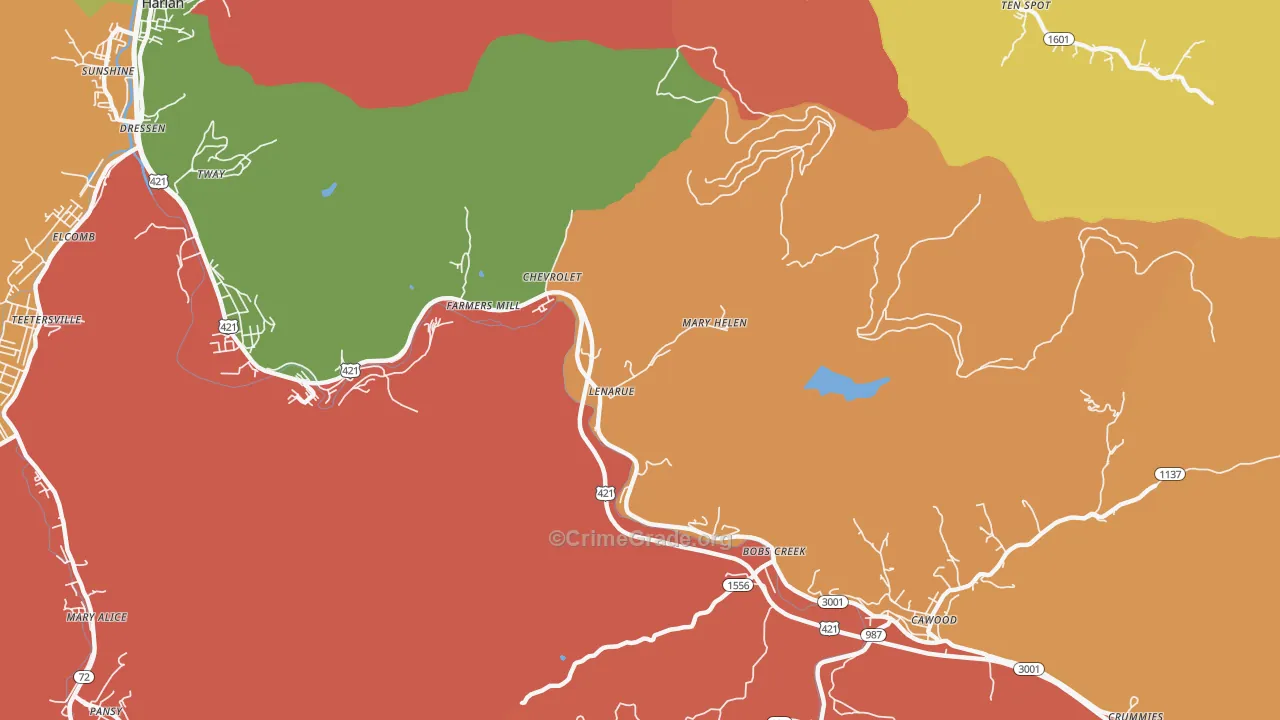 Coalgood, KY Map of Assault Rates