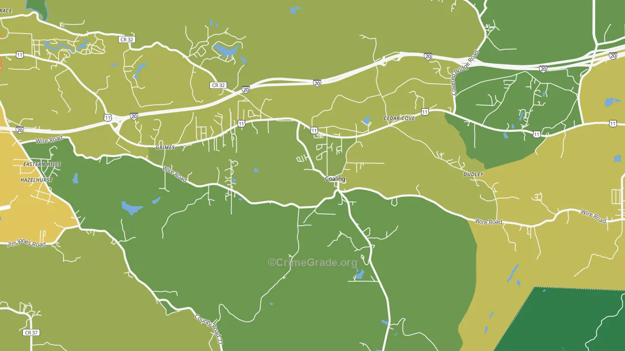 Coaling, AL Map of Assault Rates