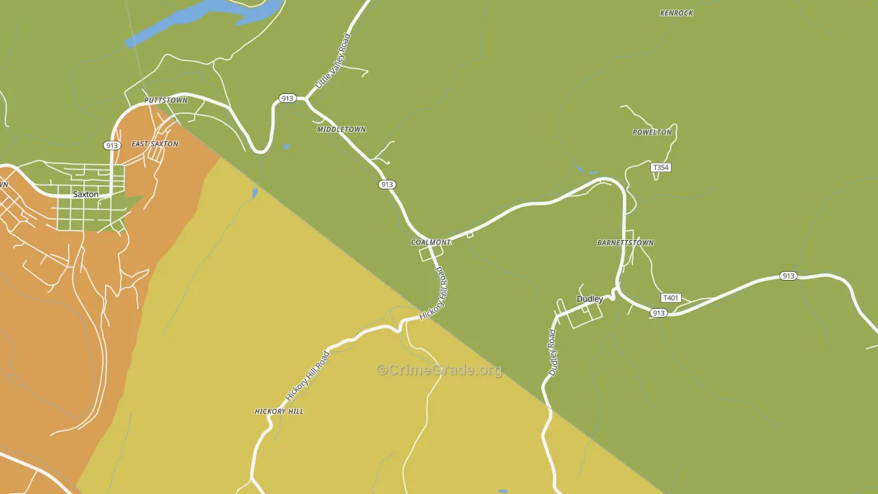 Coalmont, PA Map of Assault Rates