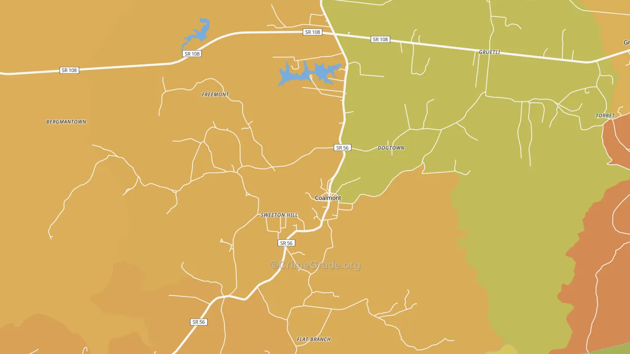 Coalmont, TN Map of Assault Rates