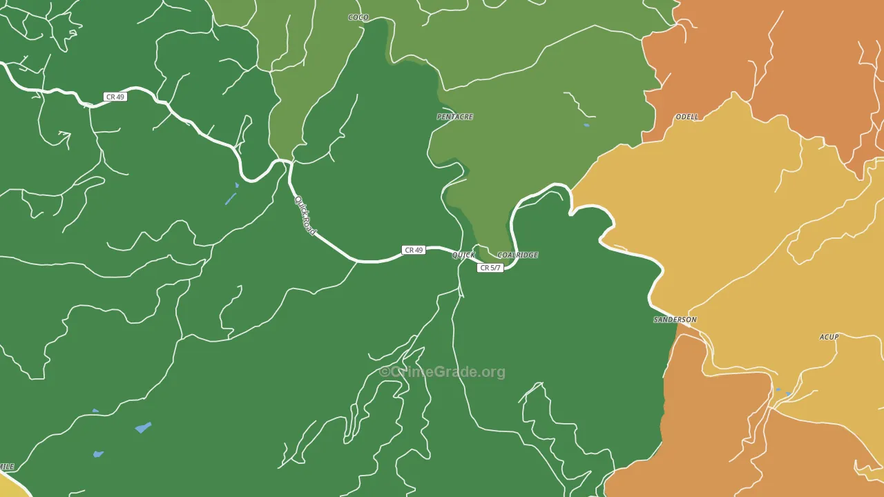 Coalridge, WV Map of Assault Rates