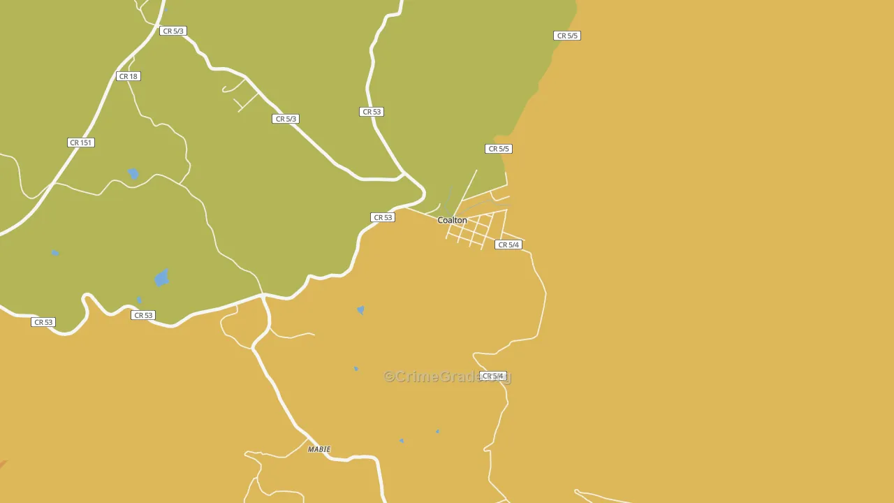 Coalton, WV Map of Assault Rates