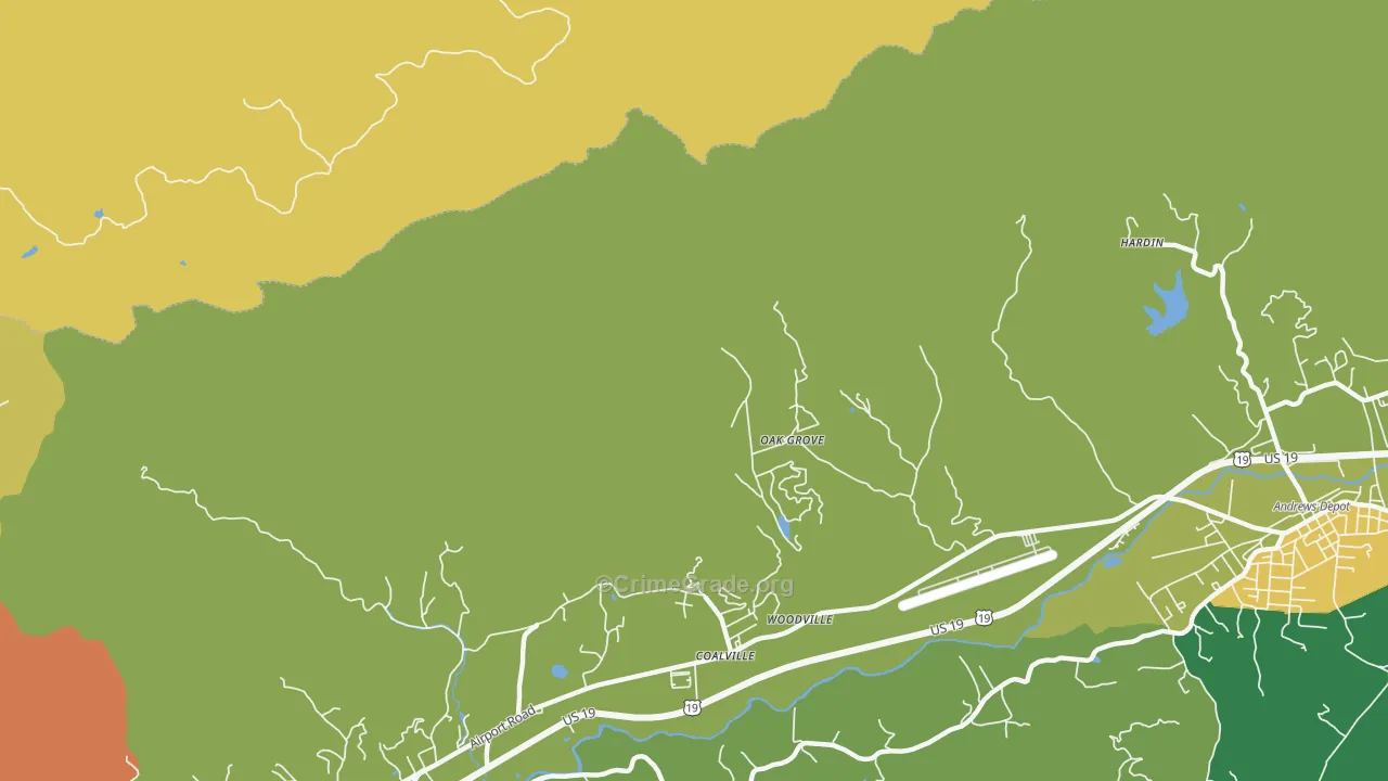 Coalville, NC Map of Assault Rates