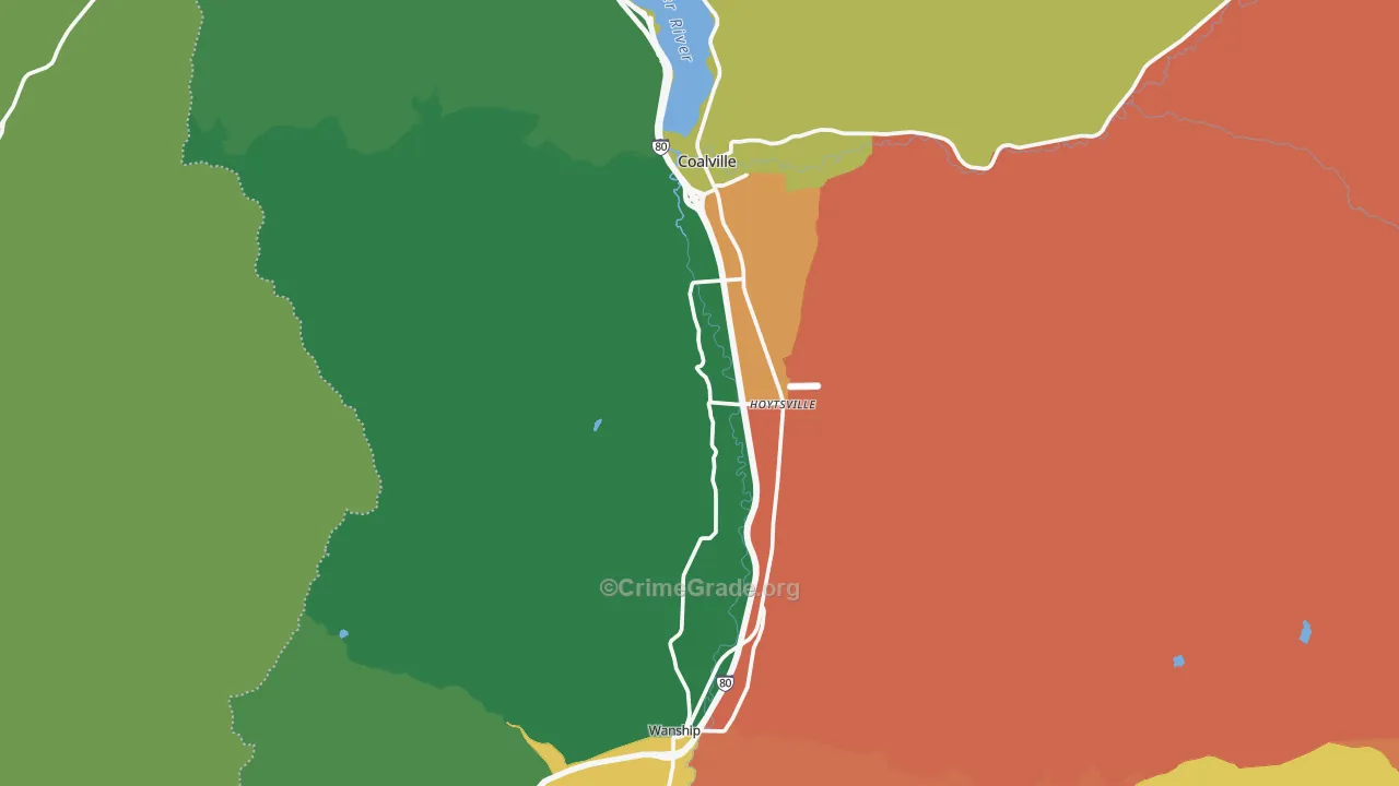 Coalville, UT Map of Assault Rates