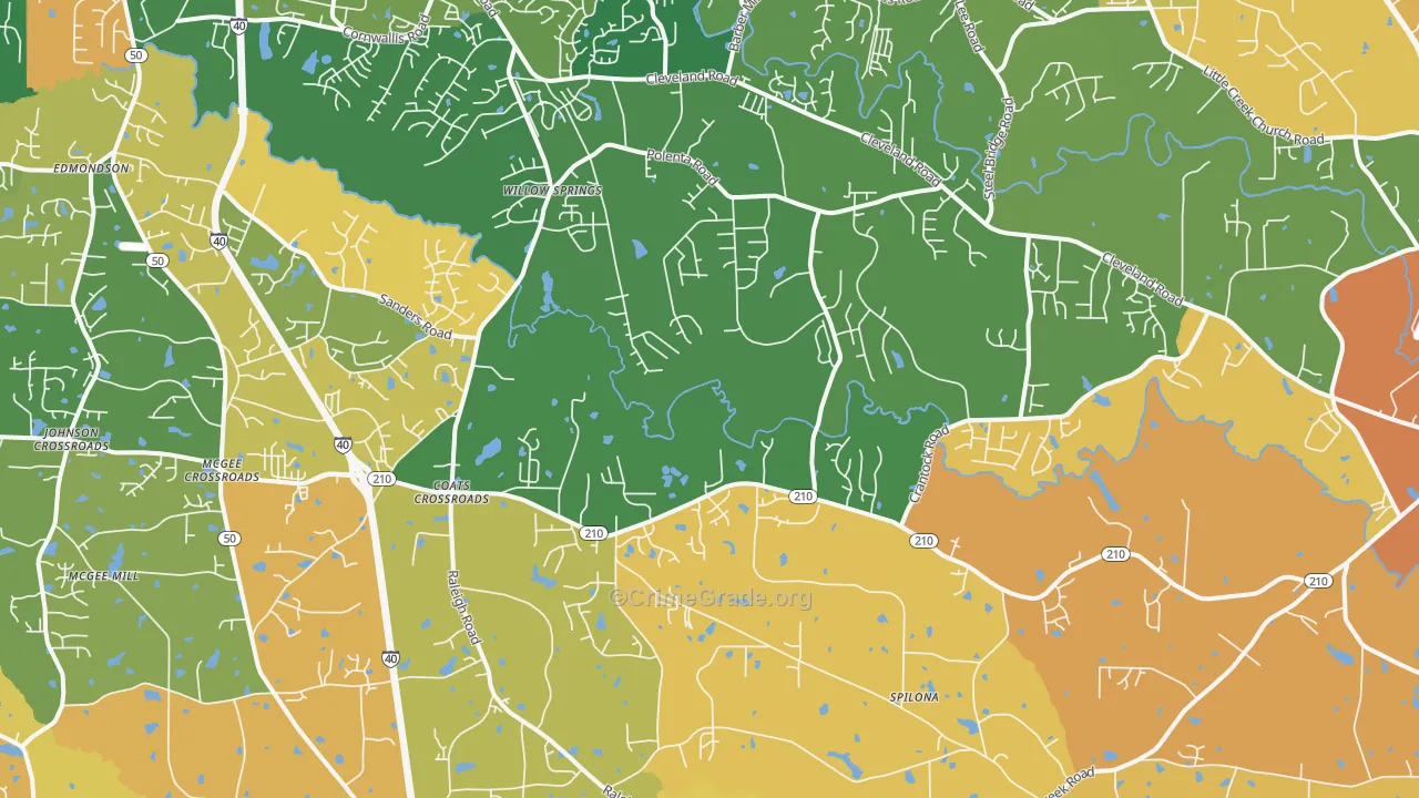 Coats Crossroads, NC Map of Assault Rates