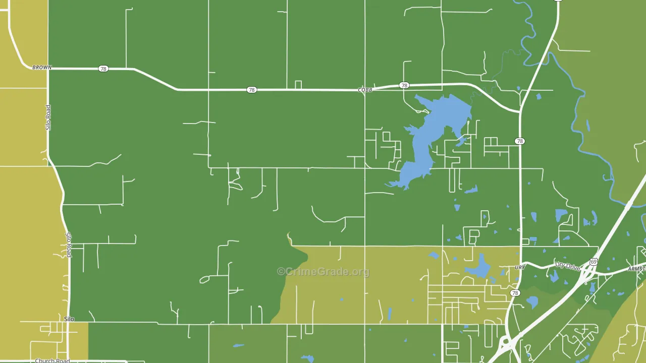 Cobb, OK Map of Assault Rates
