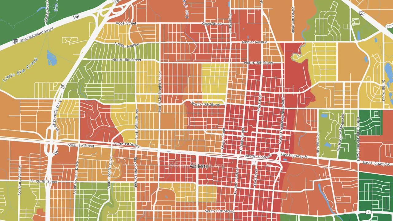 Cobb Park Area, Abilene, TX Map of Assault Rates