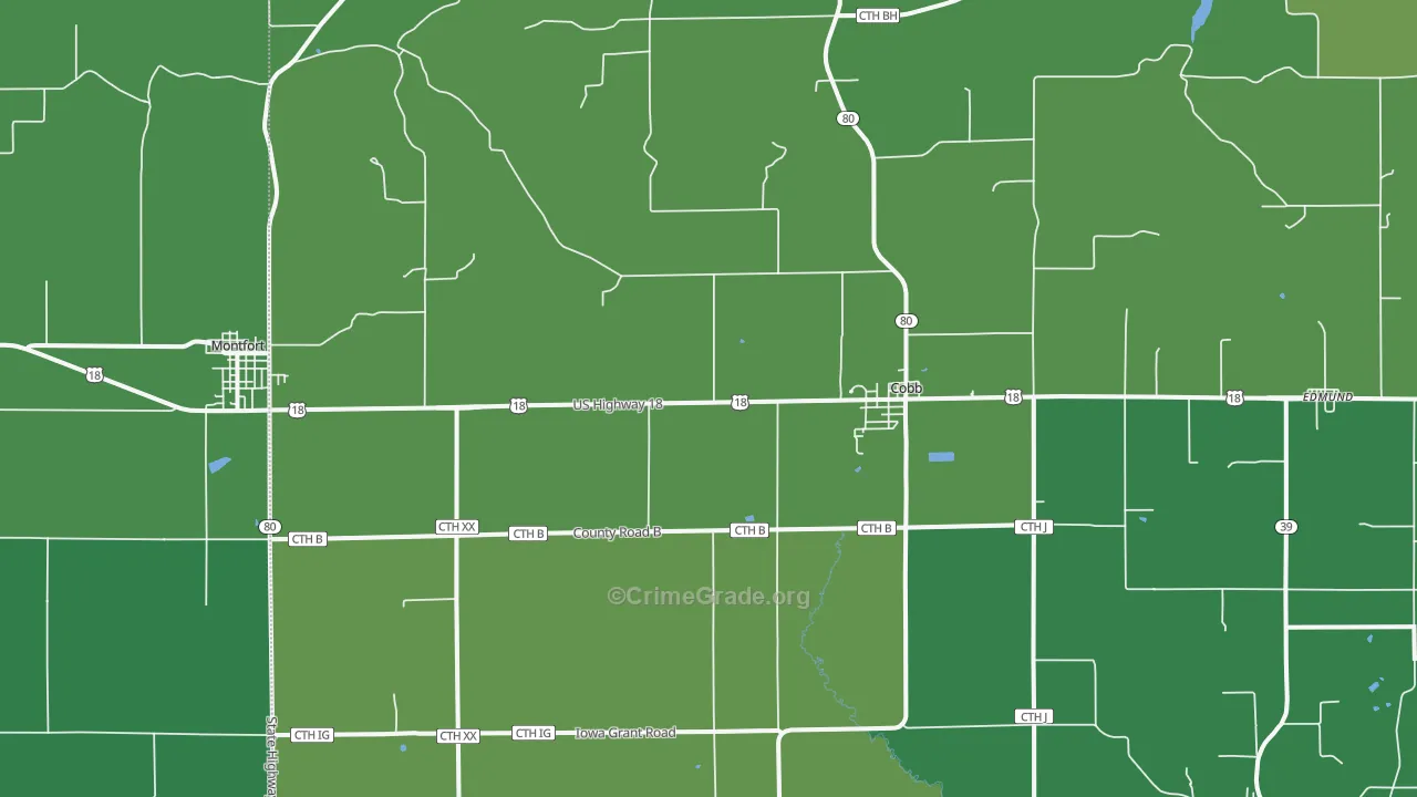 Cobb, WI Map of Assault Rates