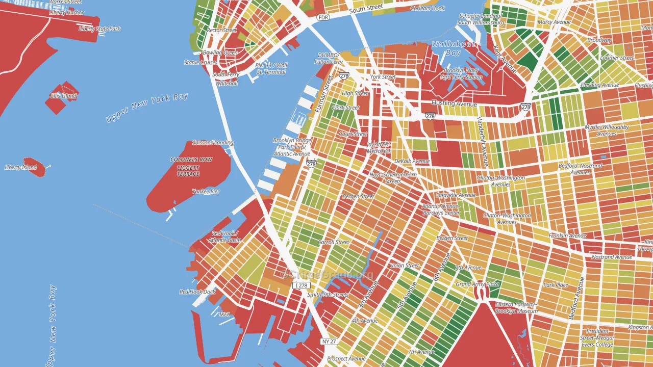 Cobble Hill, Brooklyn, NY Map of Assault Rates