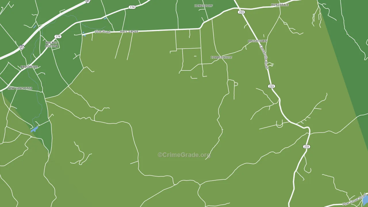 Cobblesville, PA Map of Assault Rates