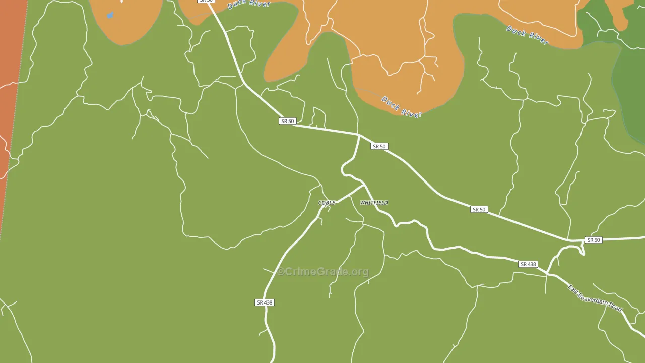 Coble, TN Map of Assault Rates