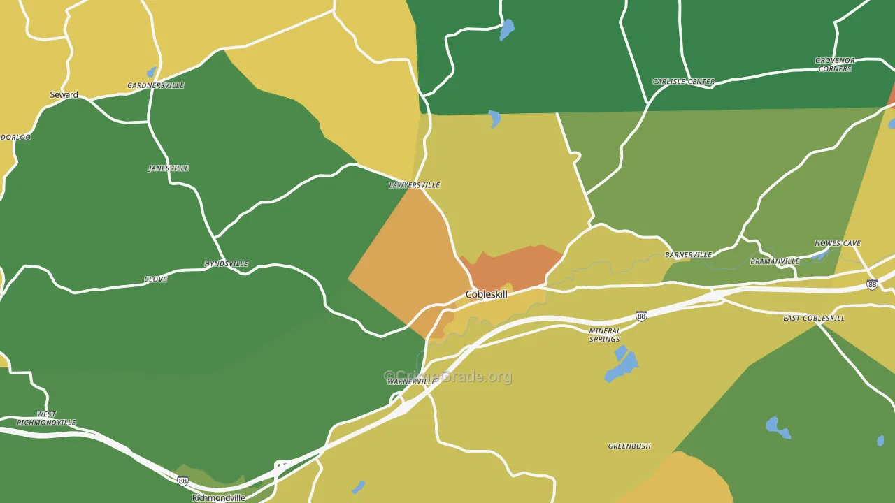 Cobleskill, NY Map of Assault Rates