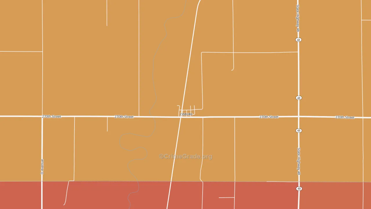 Coburg, IA Map of Assault Rates