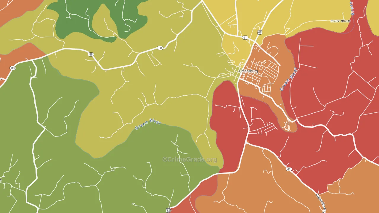 Coburg, KY Map of Assault Rates