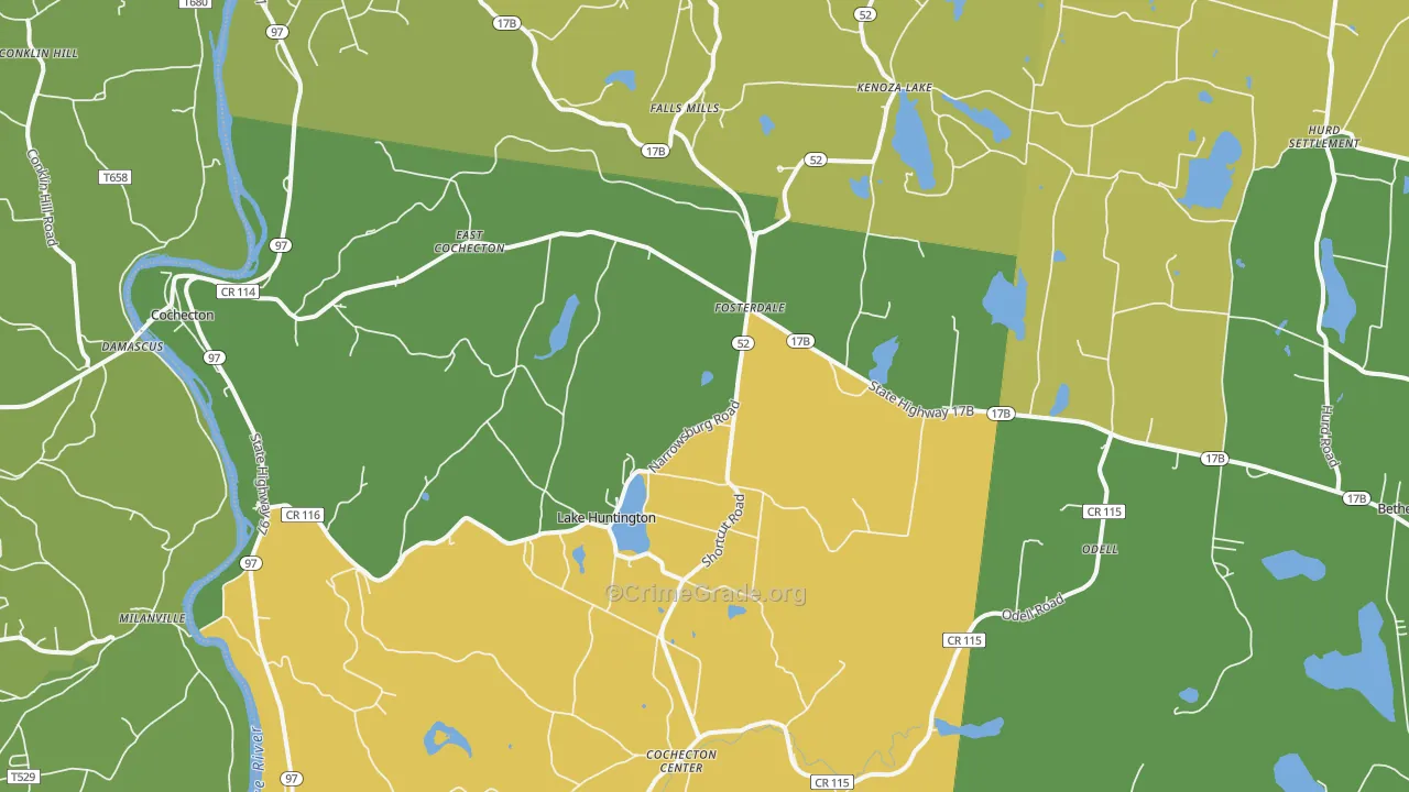 Cochecton, NY Map of Assault Rates