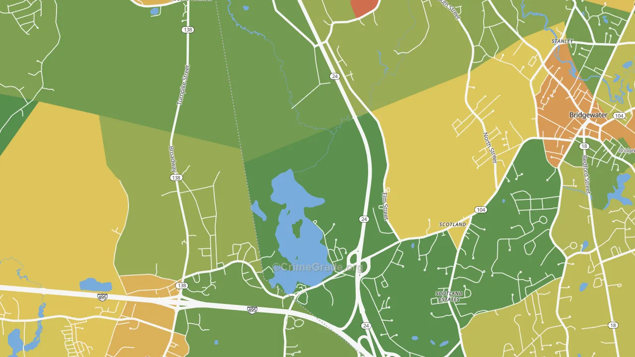 Cochesett, MA Map of Assault Rates