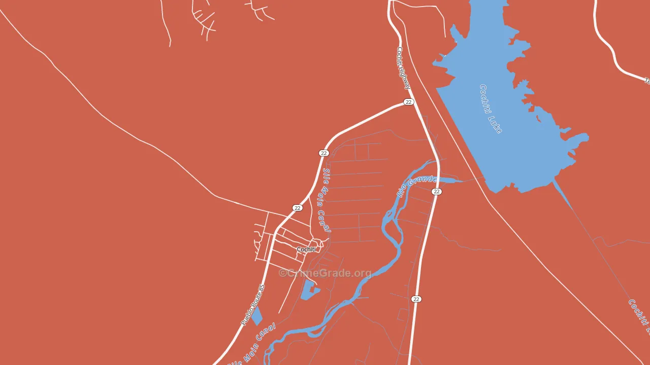 Cochiti, NM Map of Assault Rates