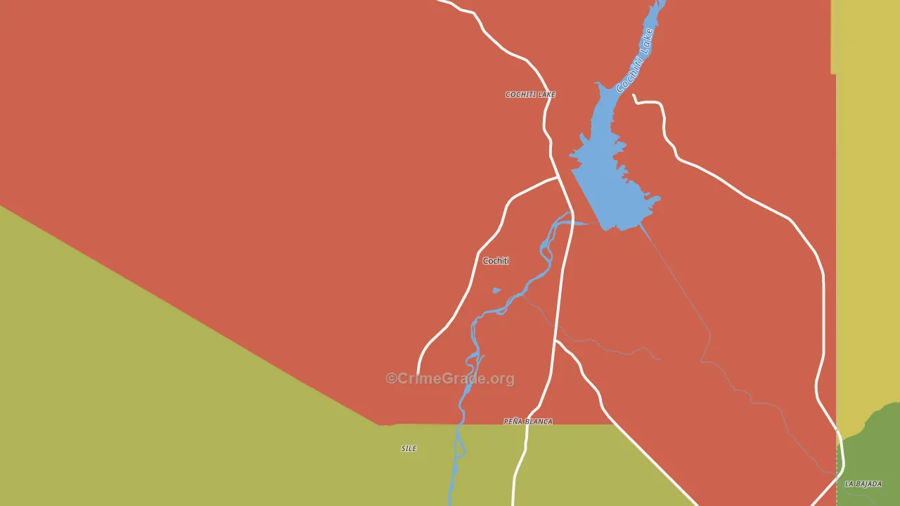 Cochiti Pueblo, NM Map of Assault Rates