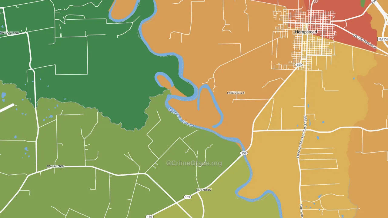 Cochran, TX Map of Assault Rates