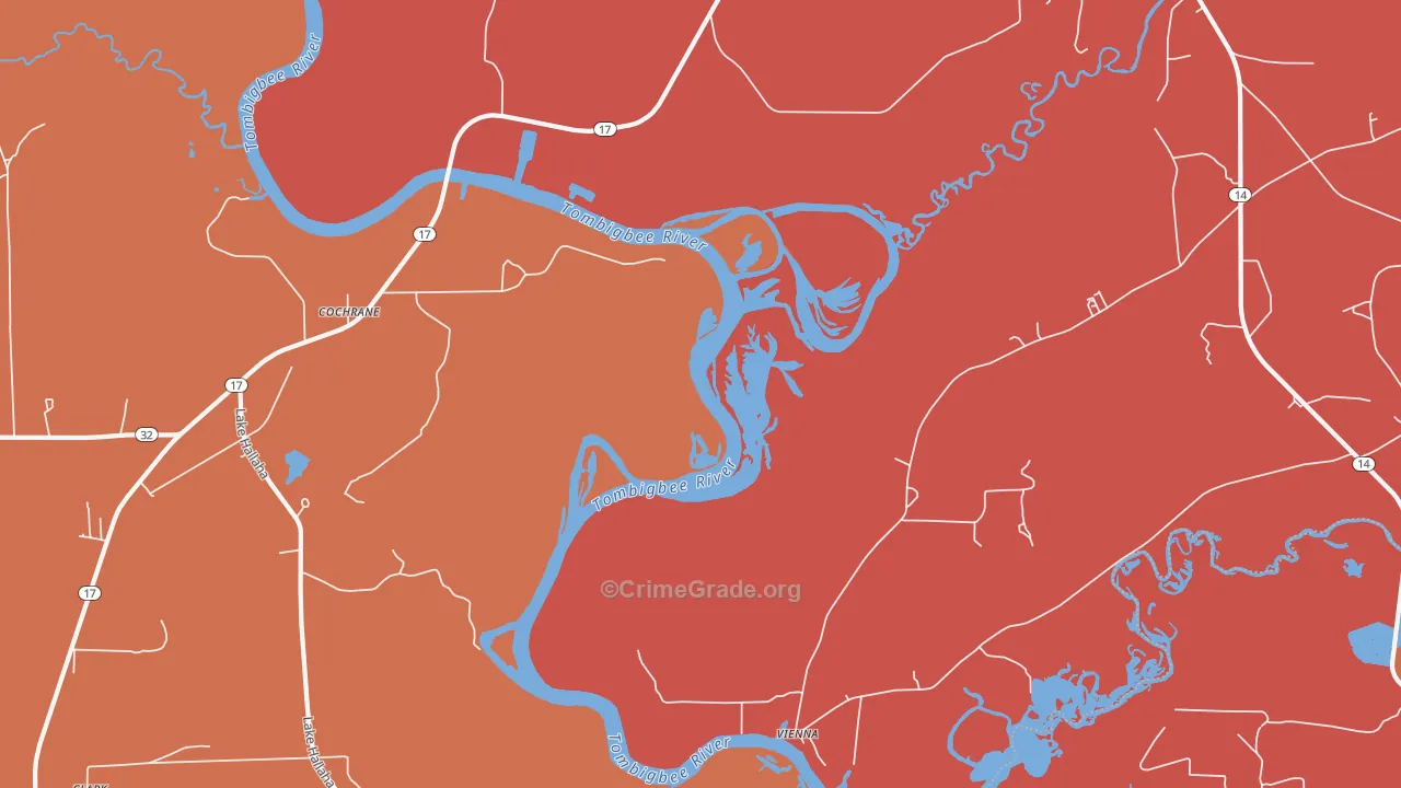 Cochrane, AL Map of Assault Rates