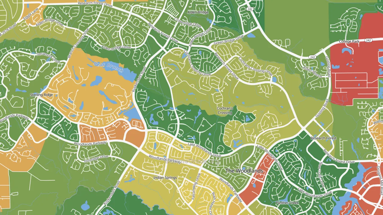 Cochran's Crossing, The Woodlands, TX Map of Assault Rates