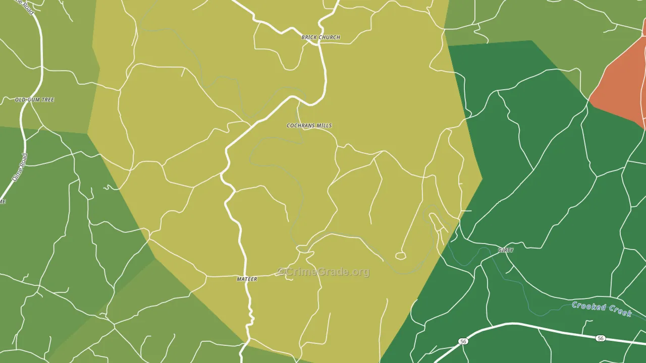 Cochrans Mills, PA Map of Assault Rates