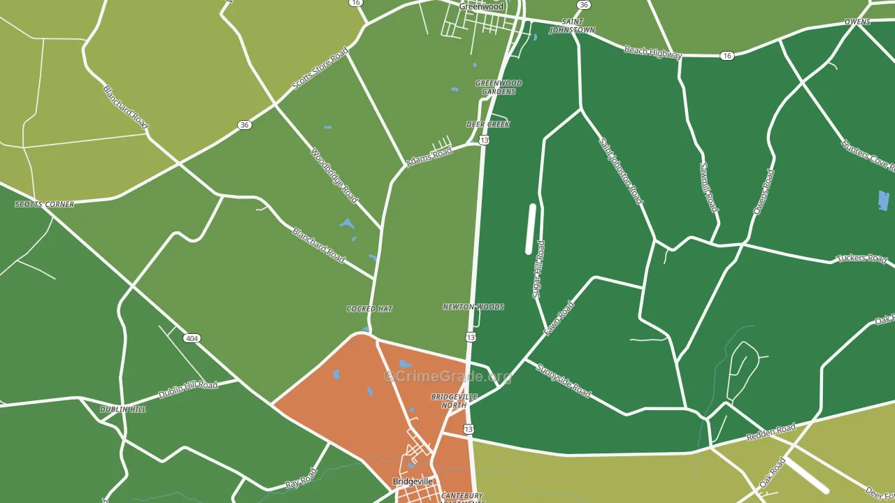 Cocked Hat, DE Map of Assault Rates