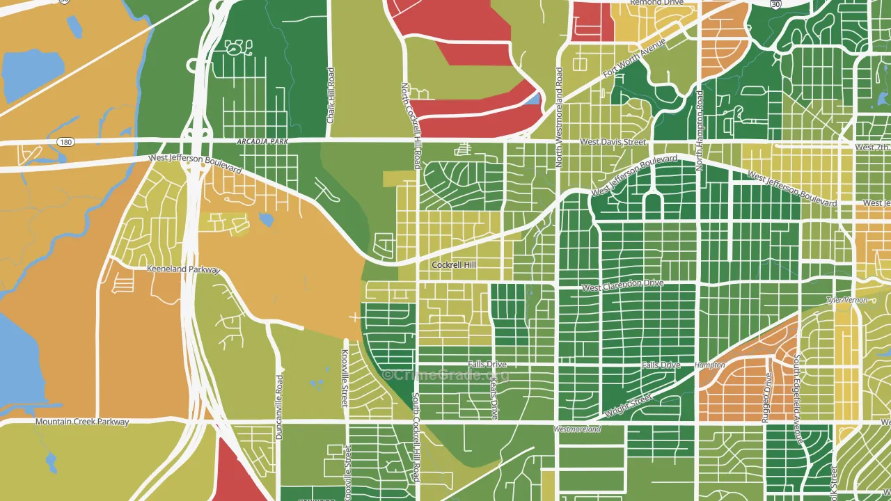 Cockrell Hill, TX Map of Assault Rates