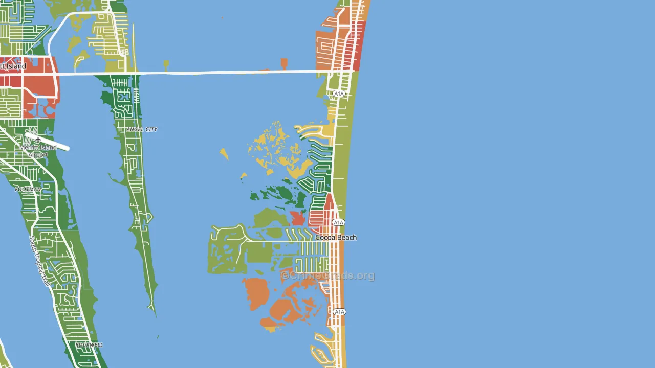 Cocoa Beach, FL Map of Assault Rates