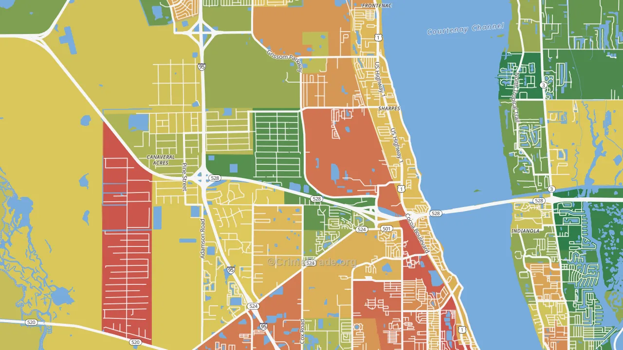 Cocoa, FL Map of Assault Rates