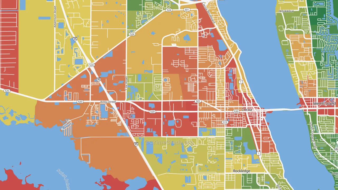 Cocoa West, FL Map of Assault Rates