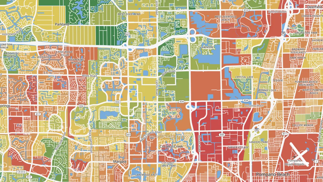 Coconut Creek, FL Map of Assault Rates