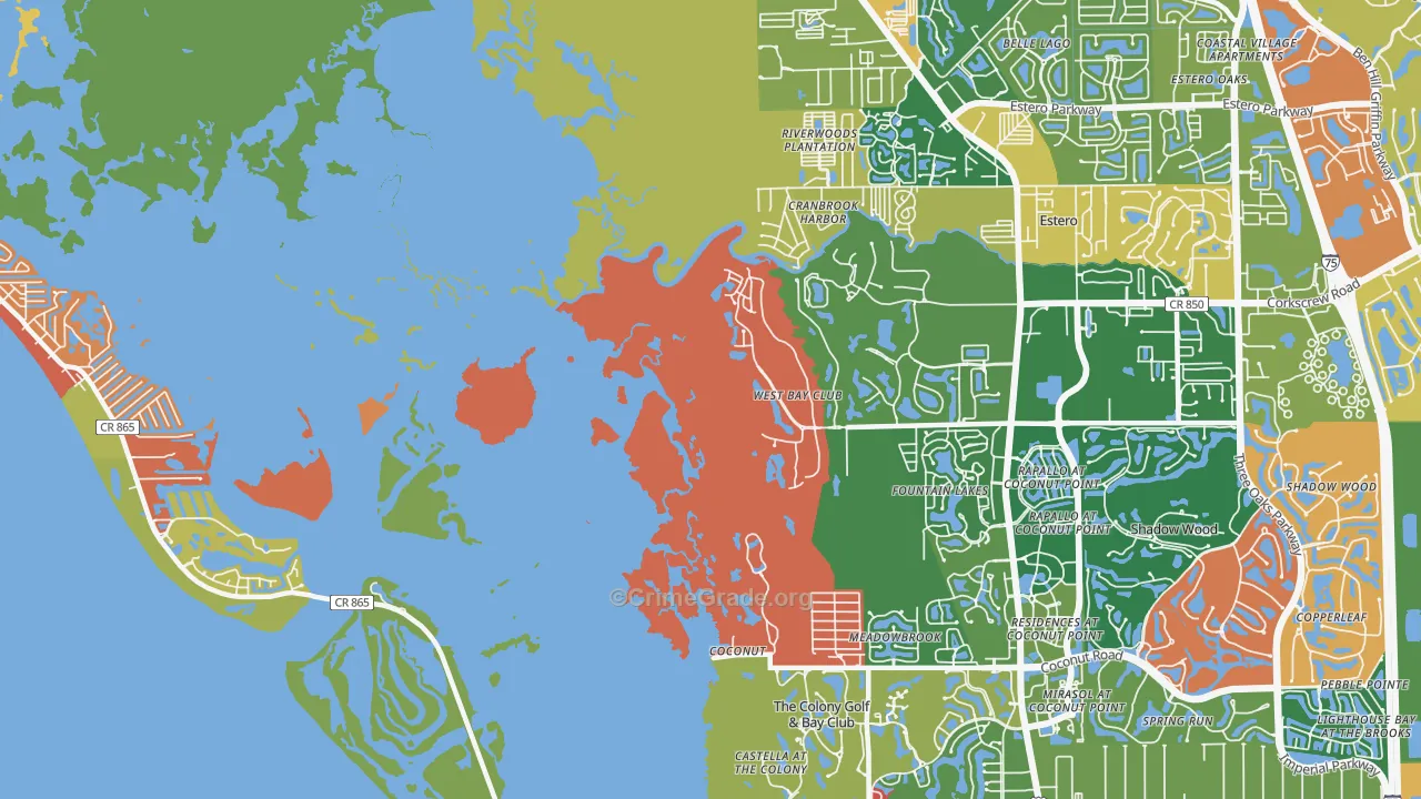 Coconut, FL Map of Assault Rates