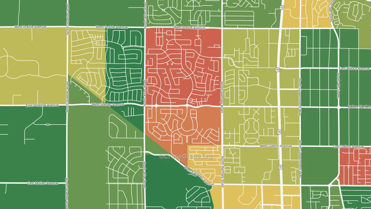 Coeur D'Alene Place, Coeur d'Alene, ID Map of Assault Rates