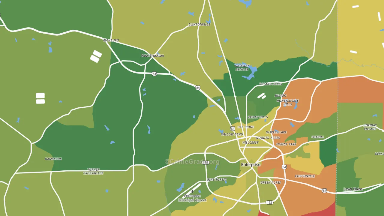 Coffee County, AL Map of Assault Rates