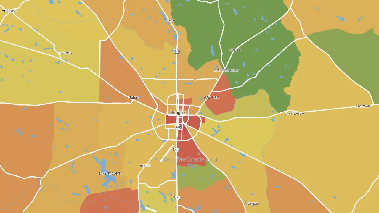 Coffee County, GA Map of Assault Rates