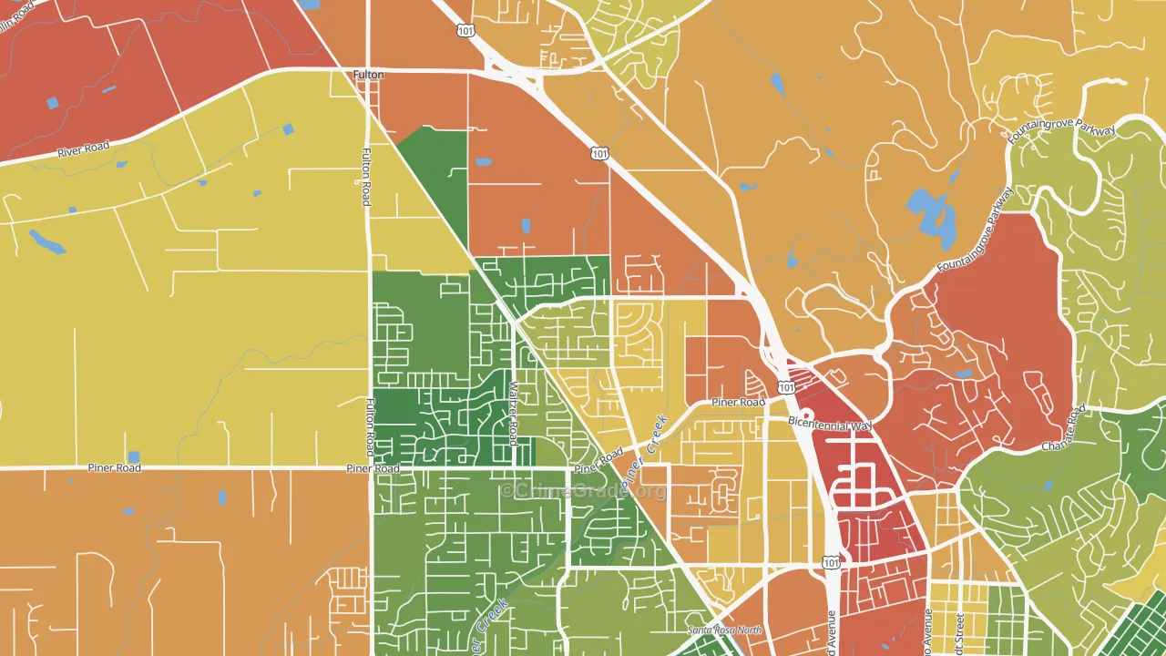 Coffey Park, Santa Rosa, CA Map of Assault Rates
