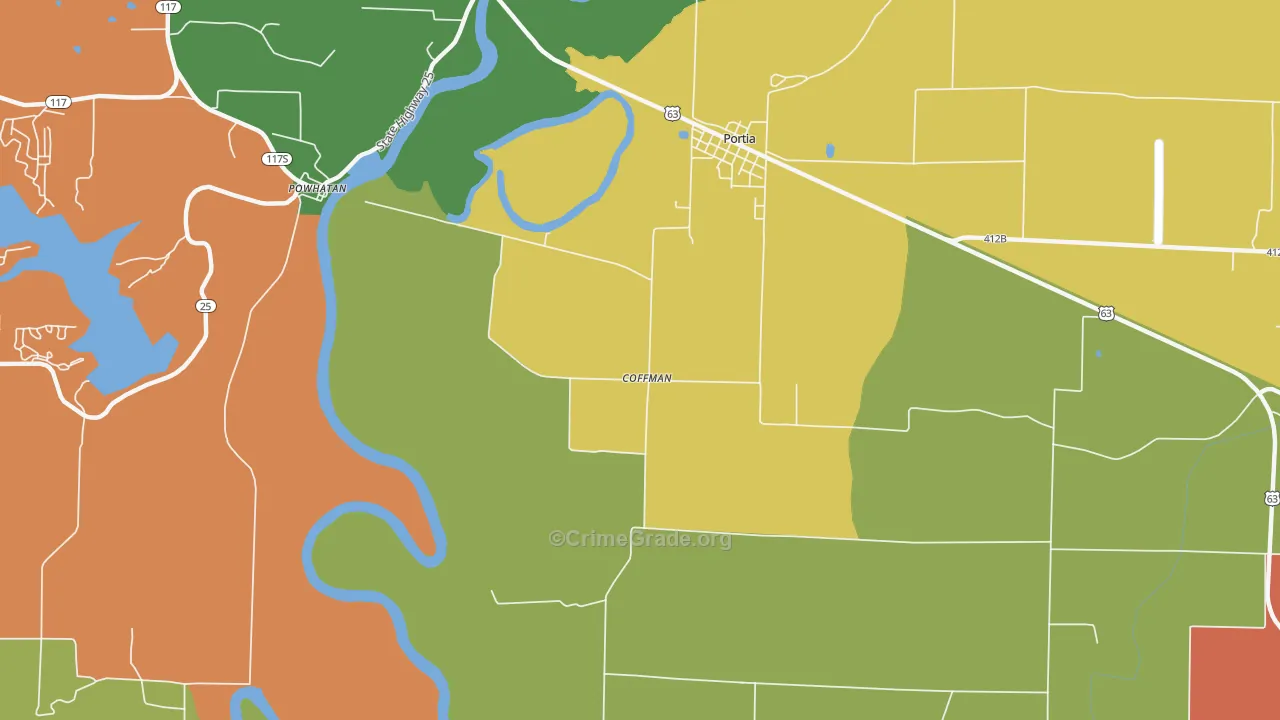 Coffman, AR Map of Assault Rates