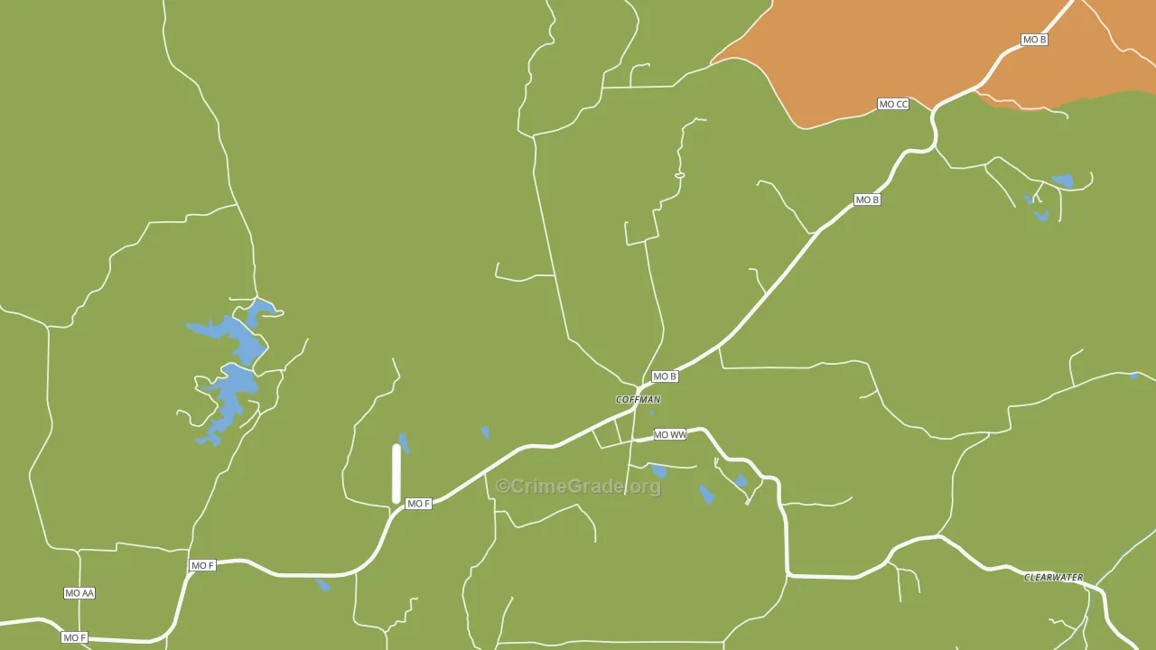 Coffman, MO Map of Assault Rates