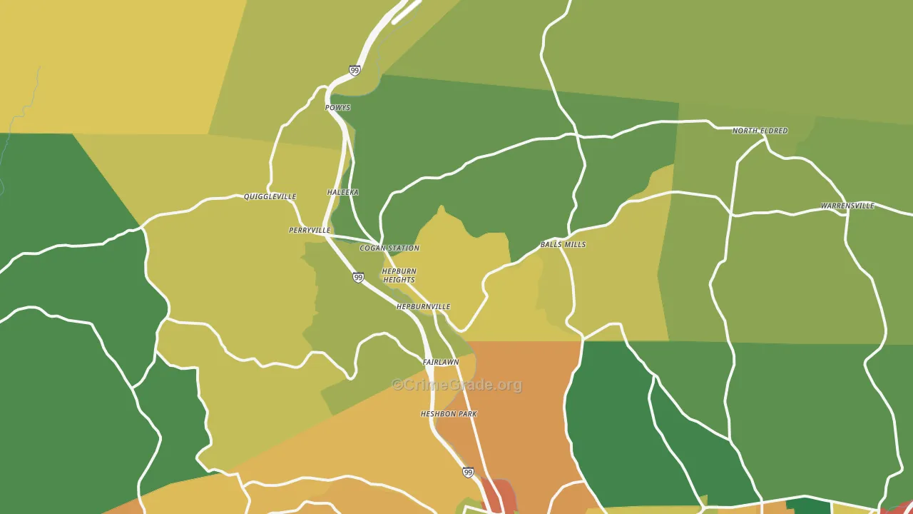 Cogan Station, PA Map of Assault Rates