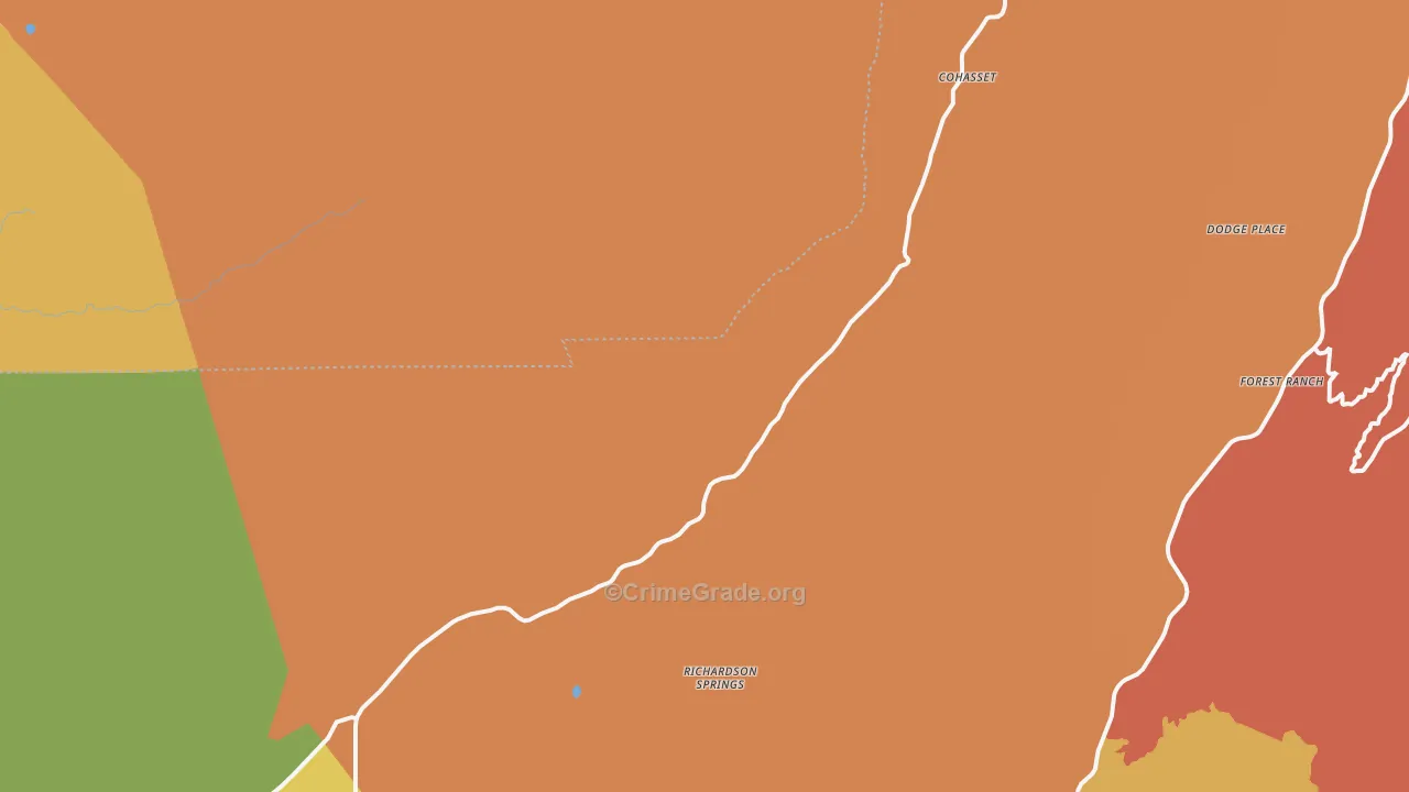 Cohasset, CA Map of Assault Rates