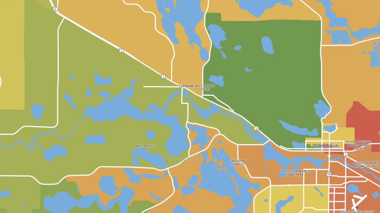 Cohasset, MN Map of Assault Rates