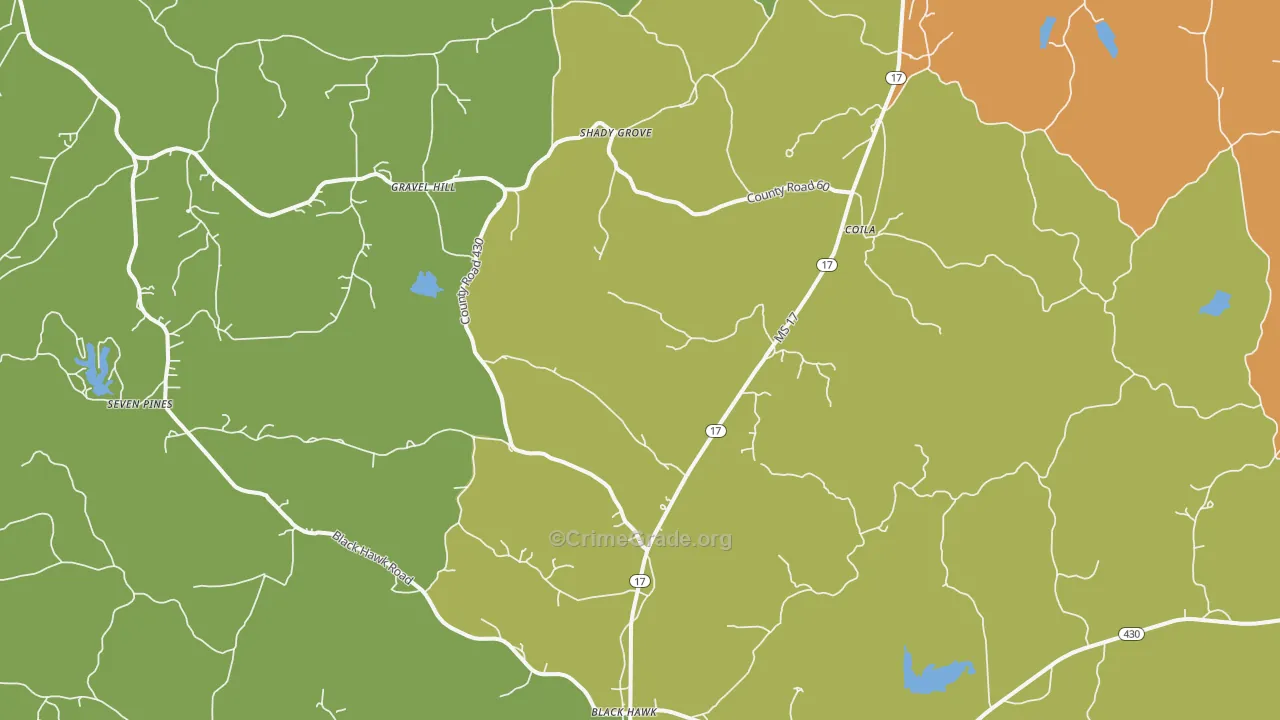 Coila, MS Map of Assault Rates