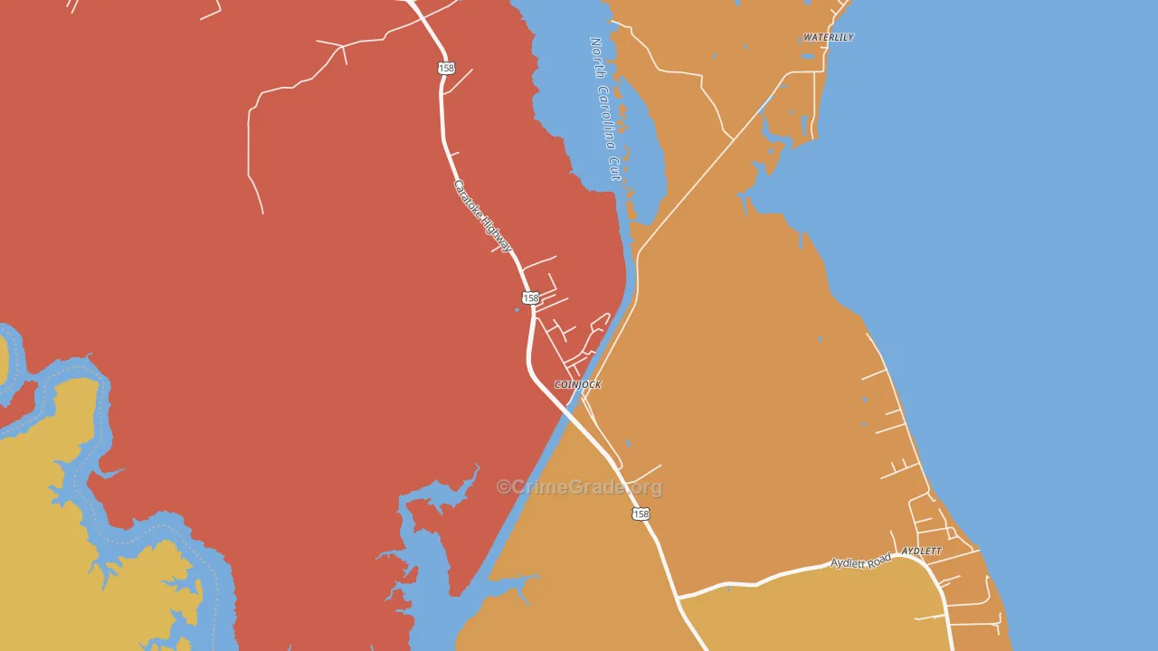 Coinjock, NC Map of Assault Rates