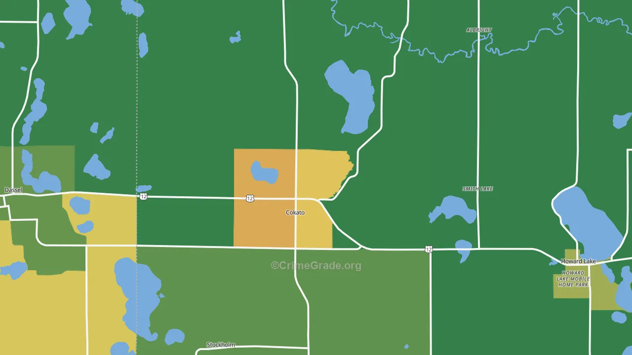 Cokato, MN Map of Assault Rates