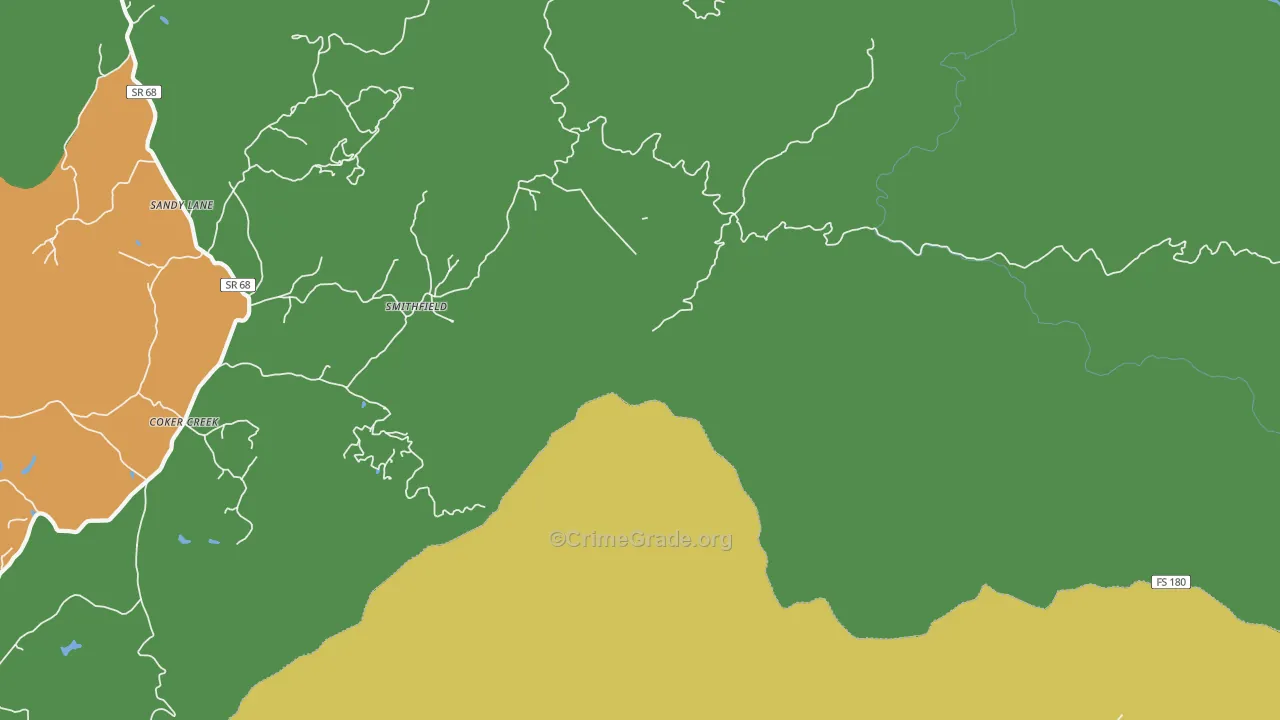 Cokercreek, TN Map of Assault Rates