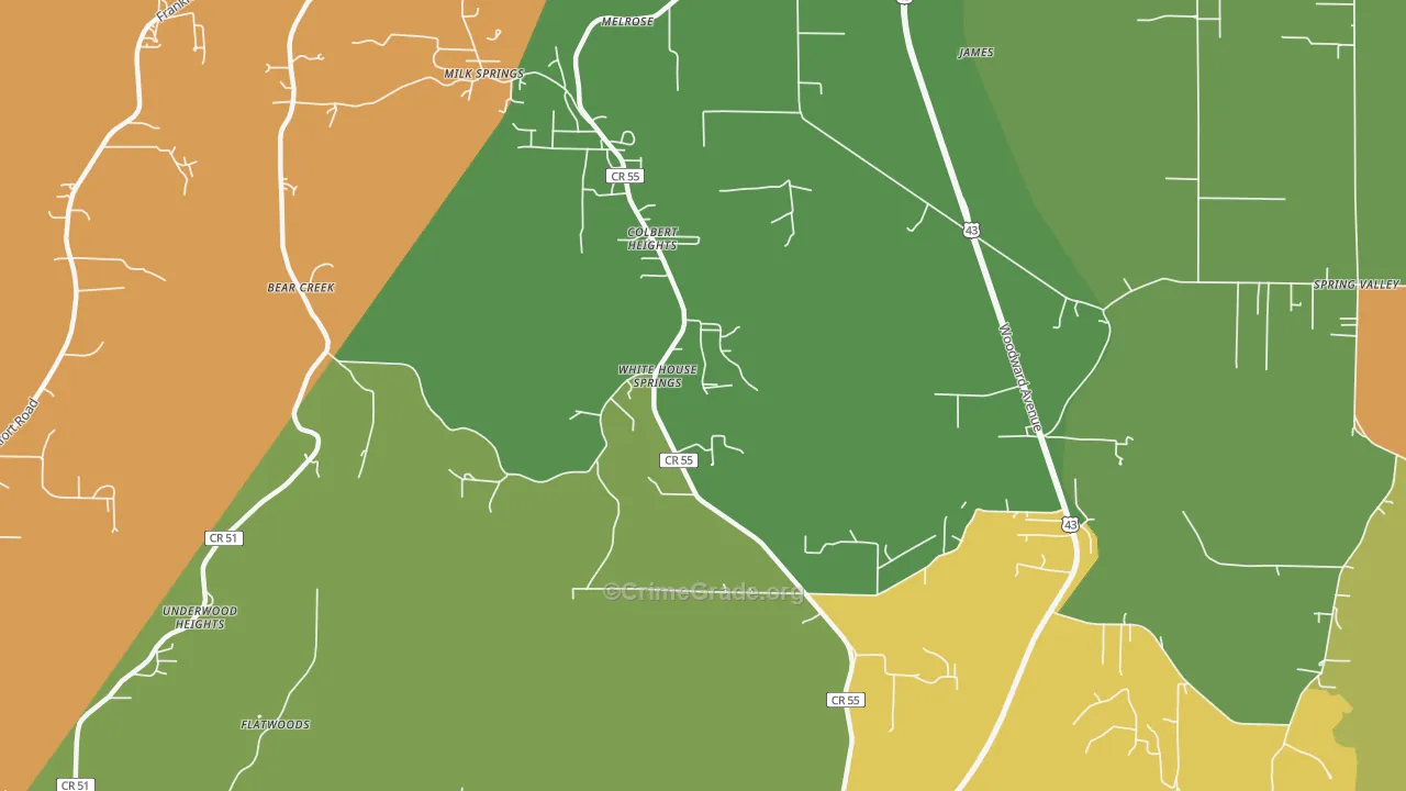Colbert Heights, AL Map of Assault Rates