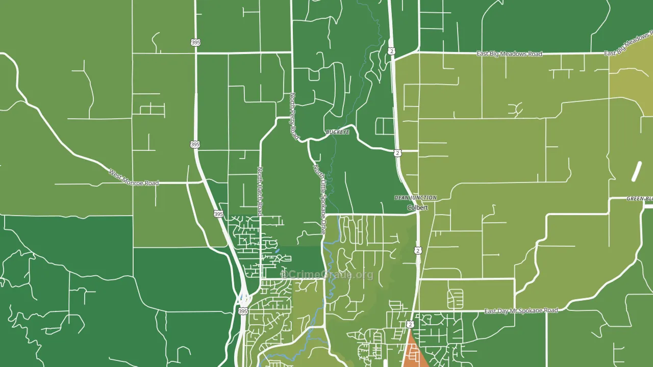 Colbert, WA Map of Assault Rates
